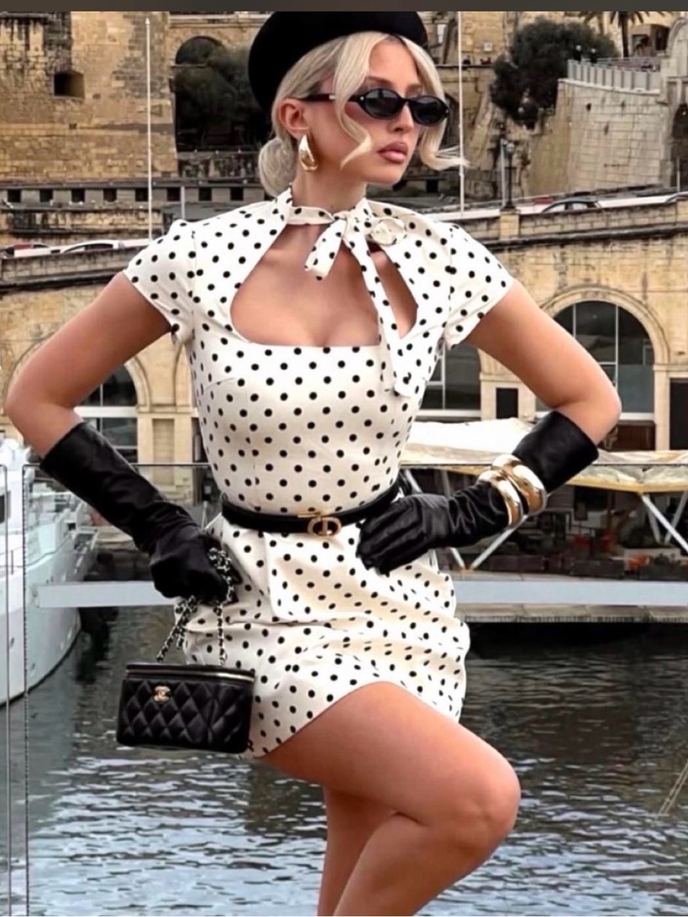 Zara mini polka dot dress